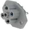 Panel socket, 3 pole, panel mounting, solder connection, gray, 931782106