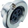 Panel socket, 5 pole, solder cup, screw locking, straight, 09 0040 00 05