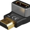 Adapter HDMI™ kątowy 270 pionowy, 8K @ 60 Hz, pozłacany
