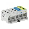 Listwa zaciskowa 5-torowa Al/Cu 6-95mm2 245A 1500V na szynę TH35 szary, niebieski, żółto-zielony MOREK
