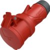 CEE jack, 5 pole, 16 A/400 V, red, 6 h, IP54, 14522