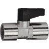 Mini ball valve, L 36.5 mm, 10 bar, brass, nickel-plated, for pipe systems, 103347