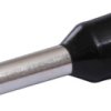 Insulated wire end ferrule, 1.5 mm², 8 mm long, black, 22C428
