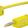 Measuring lead with (2 mm plug, spring-loaded, straight) to (2 mm plug, spring-loaded, straight), 600 mm, yellow, PVC, 0.5 mm²,