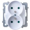 KARO Gniazdo podwójne z/u z przesłonami białe GP-2SRZP/m/00