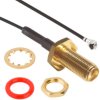 Coaxial cable, SMA jack (straight) to AMC plug (angled), 50 Ω, 1.13 mm micro cable, grommet black, 300 mm, 336319-12-0300