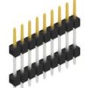 Pin header, 9 pole, pitch 2.54 mm, straight, black, SL51219S