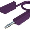 Measuring lead with (4 mm plug, spring-loaded, straight) to (4 mm plug, spring-loaded, straight), 1 m, purple, PVC, 2.5 mm², CAT