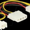 83658 Delock Power Cable 4 pin male > 1 x 4 pin female + 1 x 3 pin mal