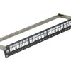 Patch panel pusty RACK 19 1U na 24 moduły keystone STP czarny NEKU