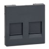 MERTEN Płytka czołowa gniazda komputerowe podwójne RJ45 z osłoną przeciwkurzową antracyt Sys M MTN4562-0414 SCHNEIDER ELECTRIC
