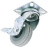 Draper 65469 50mm Dia. Swivel Plate Fixing Rubber Castor with Brake - S.w.l 50kg