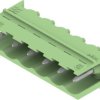 Pin header, 6 pole, pitch 5.08 mm, angled, green, 1401670000