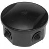 Puszka instalacyjna natynkowa typu KLIK 84x40mm IP44 czarna okrągła z dławikami PAWBOL