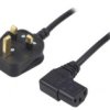 Kabel: 3X0,75Mm2, Bs 1363 (G) Wtyk,Iec C13 Żeński Kątowy Prawy Lt-327(3A)...