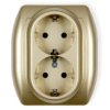 Trend Gniazdo Podwójne Z/U Schuko Złoty 6Gp-2Sp