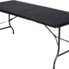 Stół turystyczny Perel FP180R, folding table rattan, czarny