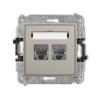 MINI Mechanizm gniazda komputerowego podwójnego 2xRJ45, kat. 6, ekranowany, 8-stykowy taupe 60MGK-6