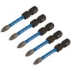 Draper Expert 05646 PZ-Type Impact S/Driver Bits No1x50mm 1/4" Hex 5Pc
