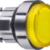 Pushbutton, for universal LED, illuminable, waistband round, yellow, front ring light gray, mounting Ø 22 mm, ZB4BW183