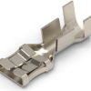 Uninsulated flat plug sleeve, 6.35 x 0.81 mm, 3.31 to 5.26 mm², AWG 12 to 10, steel, nickel-plated, 2178301-1
