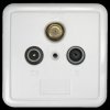 SSD00210 Axing SAT/CATV pass-through socket with 3 outputs