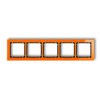 DECO Ramka 5 pięciokrotna uniwersalna - efekt szkła (ramka: pomarańczowa: spód: czarny) pomarańczowy 13-12-DRS-5 KARLIK