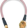 Coaxial cable, SMA jack (straight) to MMCX plug (straight), 50 Ω, RG-316/U, grommet black, 152.4 mm, 65503260515305