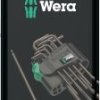 Wera 967 PKL/9 SB SiS TORX wewnętrzny Zestaw kluczy trzpieniowych T 8, T 9, T 10, T 15, T 20, T 25, T 27, T 30, T 40 9 s