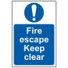 Scan 0158 Fire Escape Keep Clear - PVC 200 x 300mm