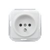 Gniazdo elektryczne ceramiczne kwadratowe bez ramki, montaż podtynkowy, kolor biały Ceramic Loft
