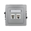 DECO Gniazdo telefoniczne 1xRJ11 + gniazdo komputerowe 1xRJ45 kat.5e 8-stykowy beznarzędziowe srebrny metalik 7DGTK KARLIK