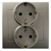 KIER Gniazdo podwójne z uziemieniem schuko satyna light GP-2WS/45 OSPEL