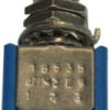 Pushbutton, 2 pole, blue, unlit , 100 mA/30 V, mounting Ø 6.5 mm, 18545CD