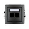 DECO Mechanizm gniazda komputerowego podwójnego bez modułu grafitowy 11DGM2p PT-GN-DE-80-30-ND-00