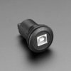 USB B Jack to USB A Jack Round Panel Mount Adapter
