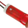 Lampka kontrolna do montażu panelowego 12V dc, czerwona 10mm LED Czerwony Wyprowadzenia APEM