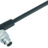 Sensor actuator cable, M9-cable plug, angled to open end, 8 pole, 2 m, PUR, black, 1 A, 79 1461 272 08