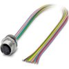 Sensor actuator cable, M12 panel socket, straight to open end, 12 pole, 3 m, 1.5 A, 1239010