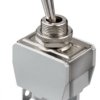 Toggle switch, metal, 2 pole, latching, On-Off, 10 A/400 VAC, nickel-plated/silver-plated, 641H/3