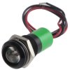 Lampka kontrolna do montażu panelowego 110V ac, zielona 14mm LED Wyprowadzenia RS PRO