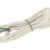 Kabel; zasilający; H05VV-F WP5; wtyk sieciowy CEE 7/7 kątowy; przewody; 2m; biały; 3 żyły; 2,50mm2; Metpol; okrągły