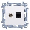 KONTAKT-SIMON 10 Gniazdo antenowe F + komputerowe RJ45 biały mat