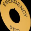 Label, printed with “EMERGENCY STOP”, for 61 series, 61-9970.2