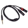 6.35mm Male Stereo Plug to 2 XLR Male Splitter Lead 1m