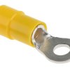 Zacisk oczkowy rozmiar przewodu 6mm² Ø , M4 izolowany średnica wew 4.3mm Żółty RS PRO