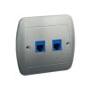 AKORD Gniazdo telefoniczne podwójne RJ12 aluminiowy metalik AT2/26 KONTAKT SIMON