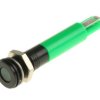 Lampka kontrolna do montażu panelowego 220V ac, zielona 8mm LED Końcówka lutownicza RS PRO