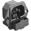 Combination element plug C14, 3 pole, flange mounting, plug-in connection, gray, PF0001/63/GY