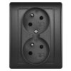 Gniazdo Podwójne French Ip20 Antracyt Emos A6001.3